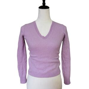 Nordstrom 100% Cashmere Purple V-Neck Sweater | Women’s Small